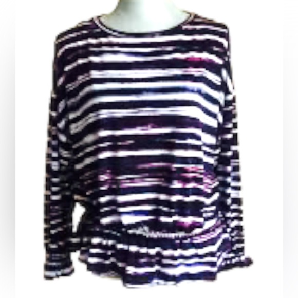 Willow Drive Drawstring Peplum Women Top Blue Stroke, XL - Picture 4 of 4